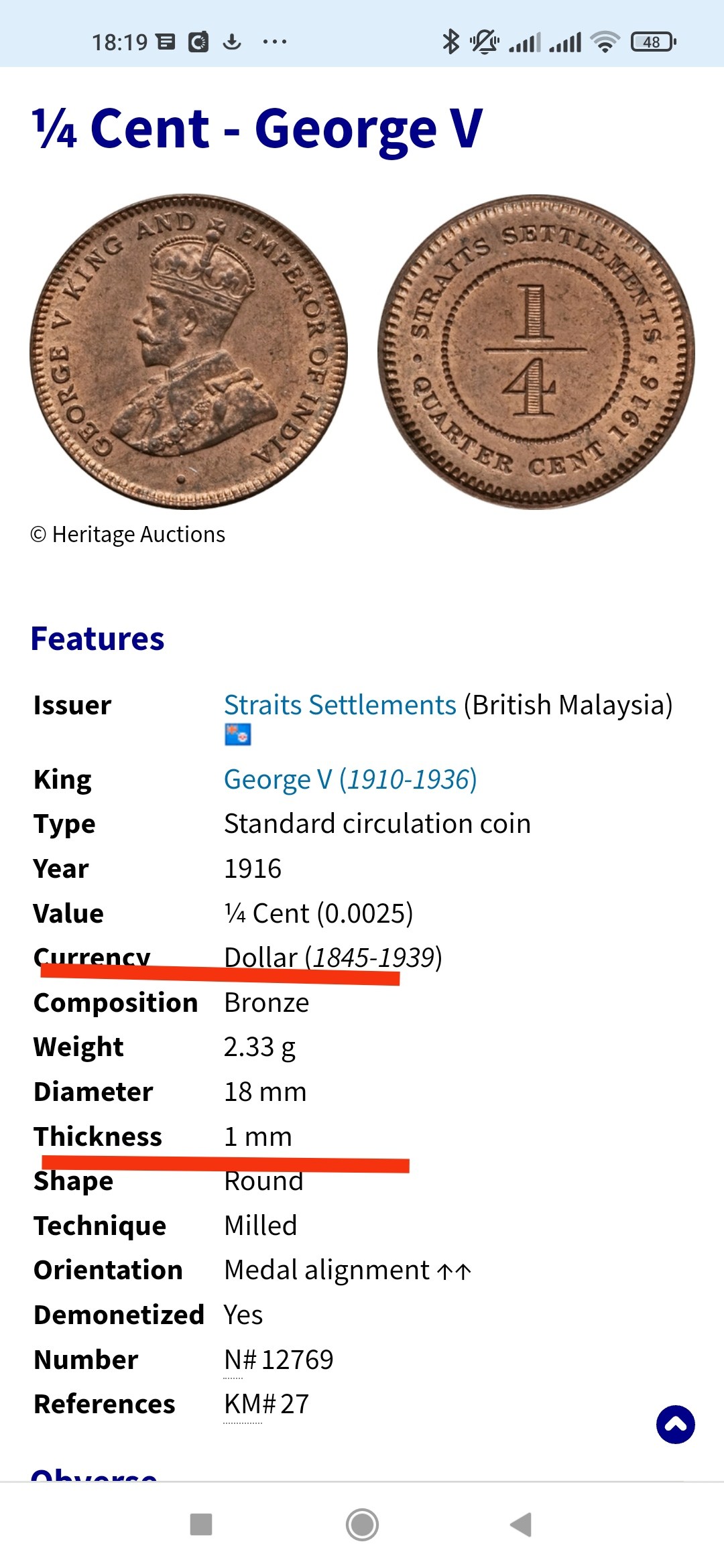 1927-Straits-Settlements-King-George-V-Silver-10�-Coin-Struck-In-Bronze?